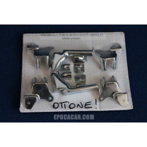 KIT (10 PEZZI ) TERMINALI PORTE E CAPOTE IN OTTONE CROMATO BIANCHINA CABRIO /TRASFORMABILE