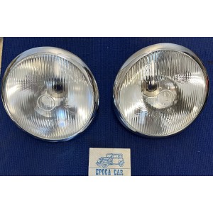 OPTIC ORIGINAL PAIR (REFLECTOR RESTORED GLASS RING) BOTH FIAT 508 C