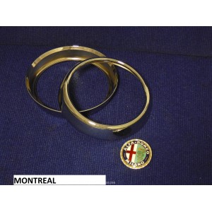 PAIR HEADLAMP RINGS FOR MONTREAL REPLICA CHROMED BRASS