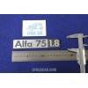 SCRITTA " ALFA 75 1.8 "  metallo opaco