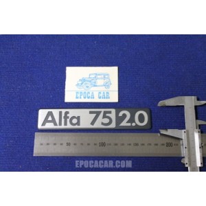 SCRITTA " ALFA 75 2.0 "  metallo opaco