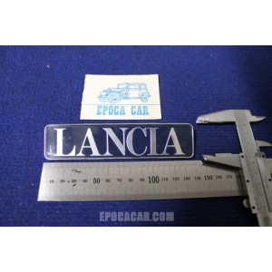 EMBLEM "LANCIA"  (SILVER WRITING)  METAL CHROME