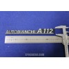 SCRITTA "AUTOBIANCHI A 112" SCRITTA ARGENTO   PLASTICA