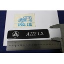 SCRITTA "A112 LX"  PLASTICA NERA