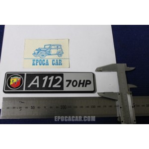 SCRITTA "ABARTH A112 70HP"   IN PLASTICA
