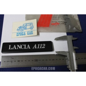 SCRITTA "LANCIA A112"   PLASTICA NERA