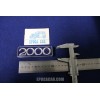 SCRITTA "2000" METALLO CROMATO  SFONDO BLU