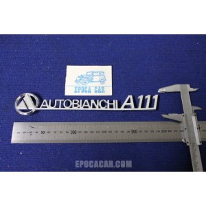 SCRITTA "AUTOBIANCHI A 111"  METALLO CROMATO