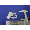 EMBLEM "J5" (SMALL TYPE  HEIGHT 45 mm)  METAL CHROME