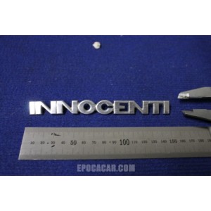 SCRITTA "INNOCENTI" (TIPO CORTO 150mm) ORIGINALE  LEGGERMENTE STRISCIATO  METALLO 