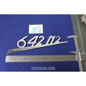 EMBLEM "642 N 2"  METAL CHROME