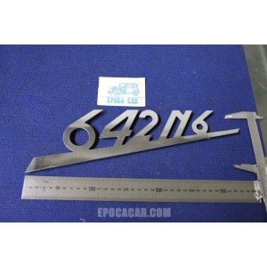 EMBLEM "642 N 6"  METAL CHROME