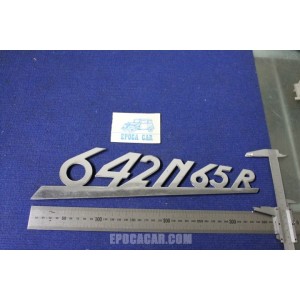 EMBLEM "642 N 65 R"  METAL CHROME