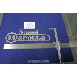 SCRITTA "3 ASSI MAROTTA" METALLO CROMATO