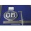 BADGE "OM" LENGHT 200 mm METAL CHROME IN BLAU BACKGROUND