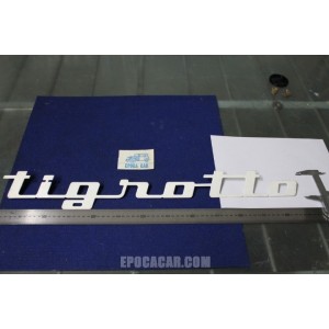 EMBLEM "TIGROTTO"  LENGHT 640 mm  WHITE METAL