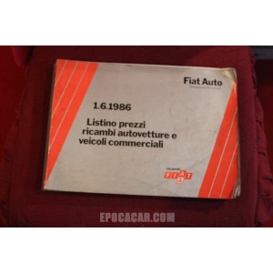FIAT PRICE LIST FOR SPARE PARTS (1.6.1986)