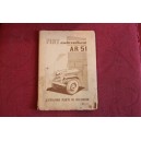 FIAT AR 51 (CAMPAGNOLA)     MECHANICS SPARE PARTS CATALOGUE (1° EDITION 1951)