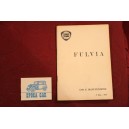 FULVIA        USE AND SERVICE BOOK (3°EDITION 1970)