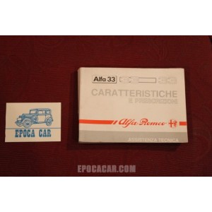 ALFA 33      CARATTERISTICHE E PRESCRIZIONI (1989) lievi aloni pagine interne