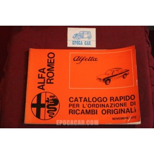 ALFETTA   CATALOGO RAPIDO PER L' ORDINAZIONE DEI RICAMBI (1972)