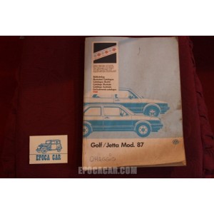 VOLKSWAGEN  GOLF / JETTA  MODELLI 1987   CATALOGO PARTI DI RICAMBIO (1988) MULTILINGUE copertina leggermente sporca