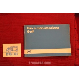 VOLKSWAGEN GOLF   USE AND SERVICE BOOK (1985) IN ITALIAN