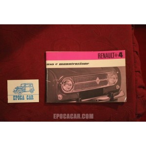 RENAULT 4    USE AND SERVICE BOOK (1968) IN ITALIAN  handwriting at page 1, for the rest good conditions