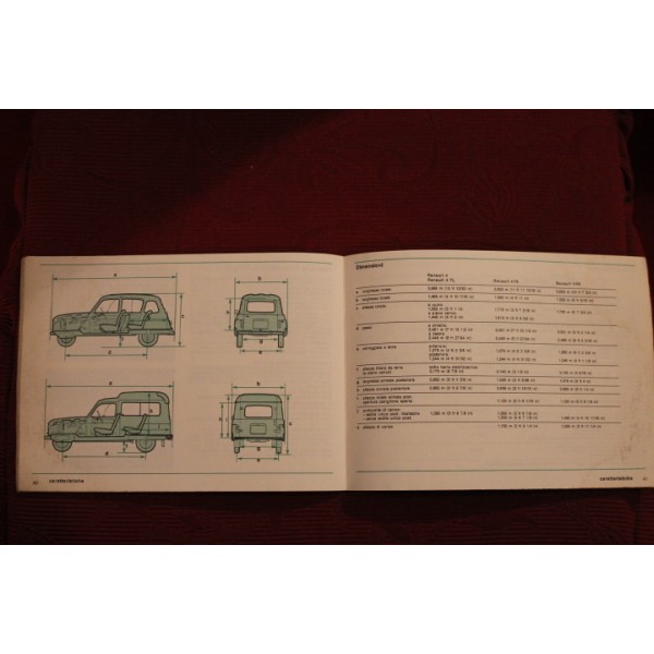 RENAULT 4 LIBRETTO USO E MANUTENZIONE IN ITALIANO presenti lievi aloni  sulle ultime pagine - Epoca Car