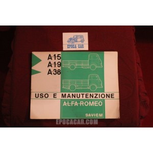 ALFA ROMEO / SAVIEM    A15 / A19 / A38    LIBRETTO USO E MANUTENZIONE (1972) buono stato