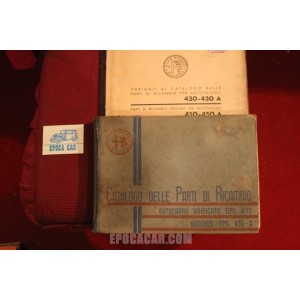 430 / 430A    SPARE PARTS CATALOGUE + UPDATE 1950, cover dirty, yellowed pages with some halo