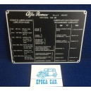 PLACCA  LUBRIFICANTI RACCOMANDATI 102-00 (2000 TOURING) 