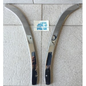 PROFILI  INTERNI (VANOPORTA) VERTICALI  COPPIA IN  OTTONE CROMATO 