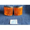 128  PAIR ORANGE METAL LIGHTS   CATALUX