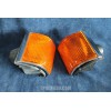 128  PAIR ORANGE METAL LIGHTS   CATALUX