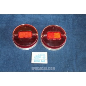 850 SEDAN 1°S  PAIR LENSES FOR REAR LIGHTS (PRINTED CIRCLES)   BELLU'