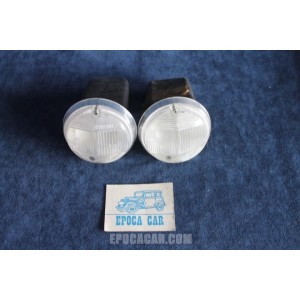 124 COUPE' 1°S  PAIR FRONT LIGHTS WITH CAPS   ARIC