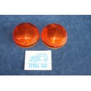 124 COUPE' 1°S  PAIR ORANGE LENSES FOR FRONT LIGHTS   CATALUX