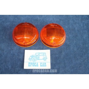 124 COUPE' 1°S  PAIR ORANGE LENSES FOR FRONT LIGHTS   CATALUX