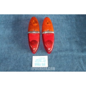 1100 (1958)  COPPIA PLASTICHE ARANCIO-ROSSE PER FANALINI POST.   ALTISSIMO